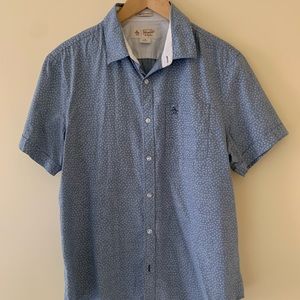 Short Sleeve Penguin Button Down